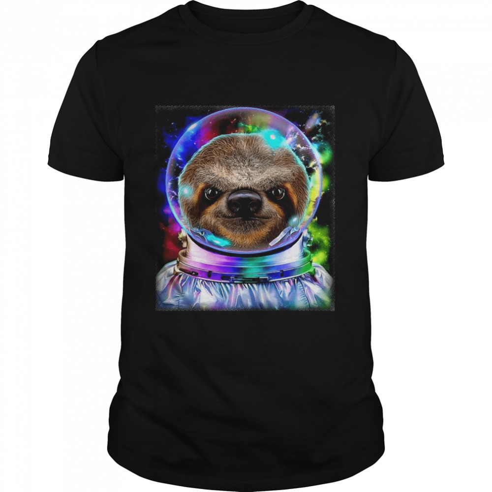 Giant Sloth As Astronaut Exploring Galaxy Space shirt