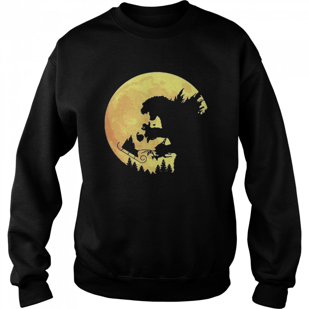 Godzilla Santa and moon  Unisex Sweatshirt