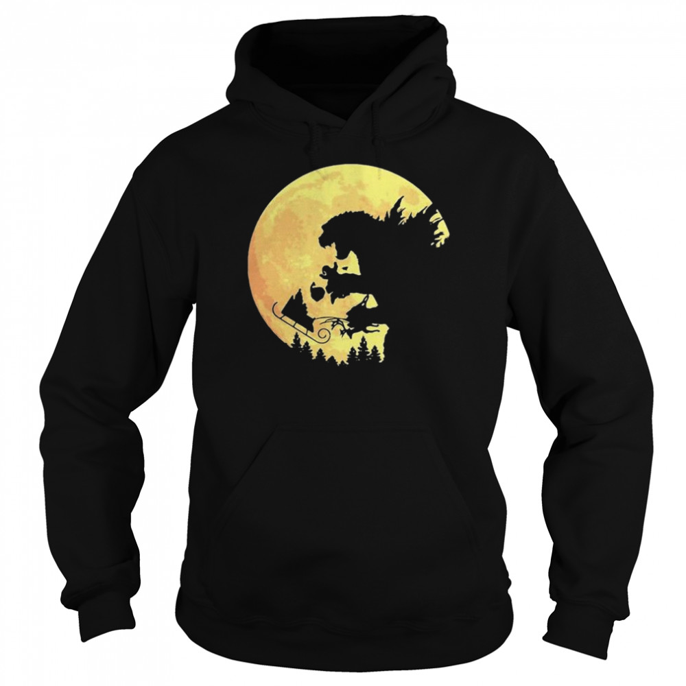 Godzilla Santa and moon  Unisex Hoodie