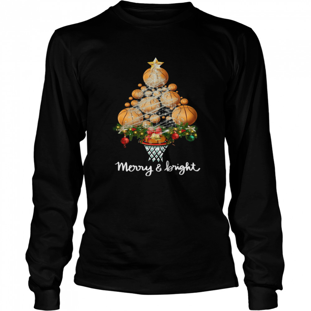 Good Volleyball Merry And Bright Christmas Tree  Long Sleeved T-shirt