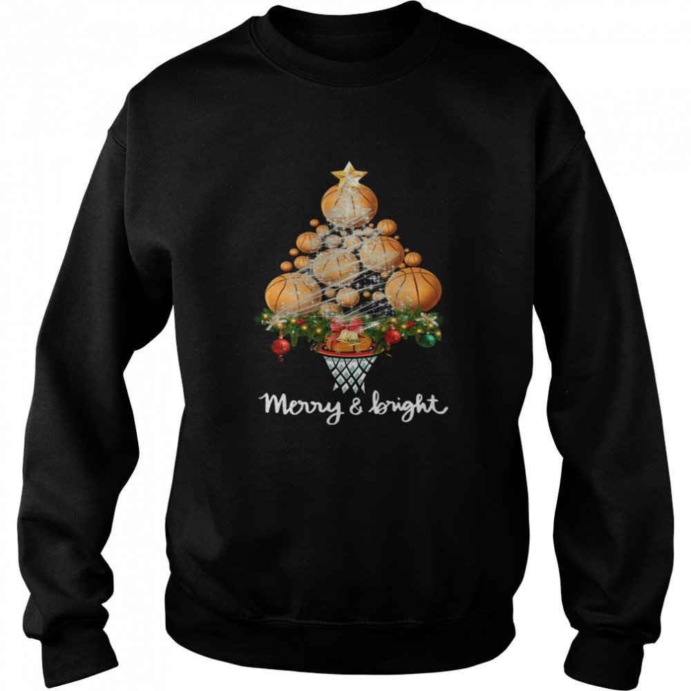 Good Volleyball Merry And Bright Christmas Tree  Unisex Sweatshirt