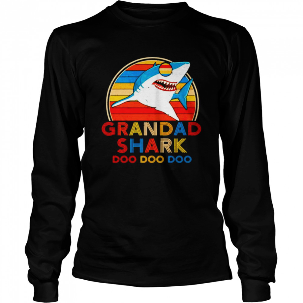 Grandad Shark Doo Doo Doo Vintage  Long Sleeved T-shirt