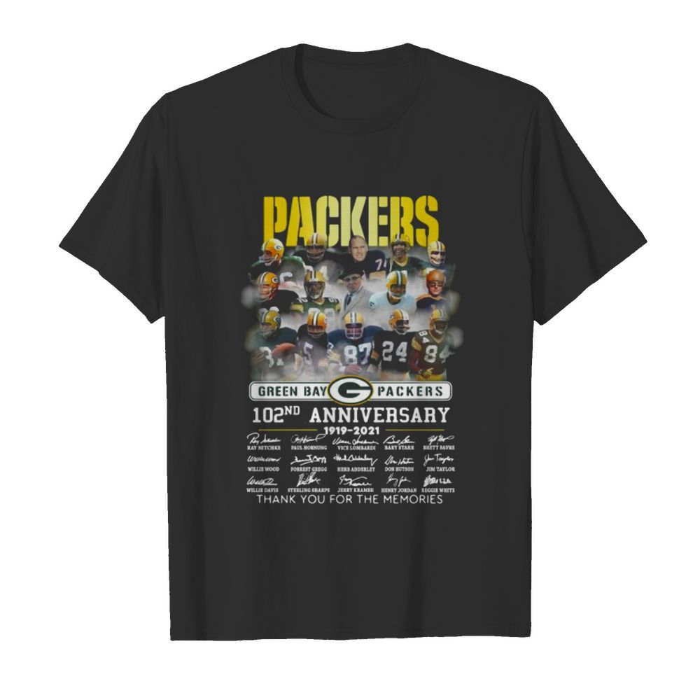 Green Bay Packers 102th anniversary 1919-2021 thank you for the memories signatures  Classic Men's T-shirt