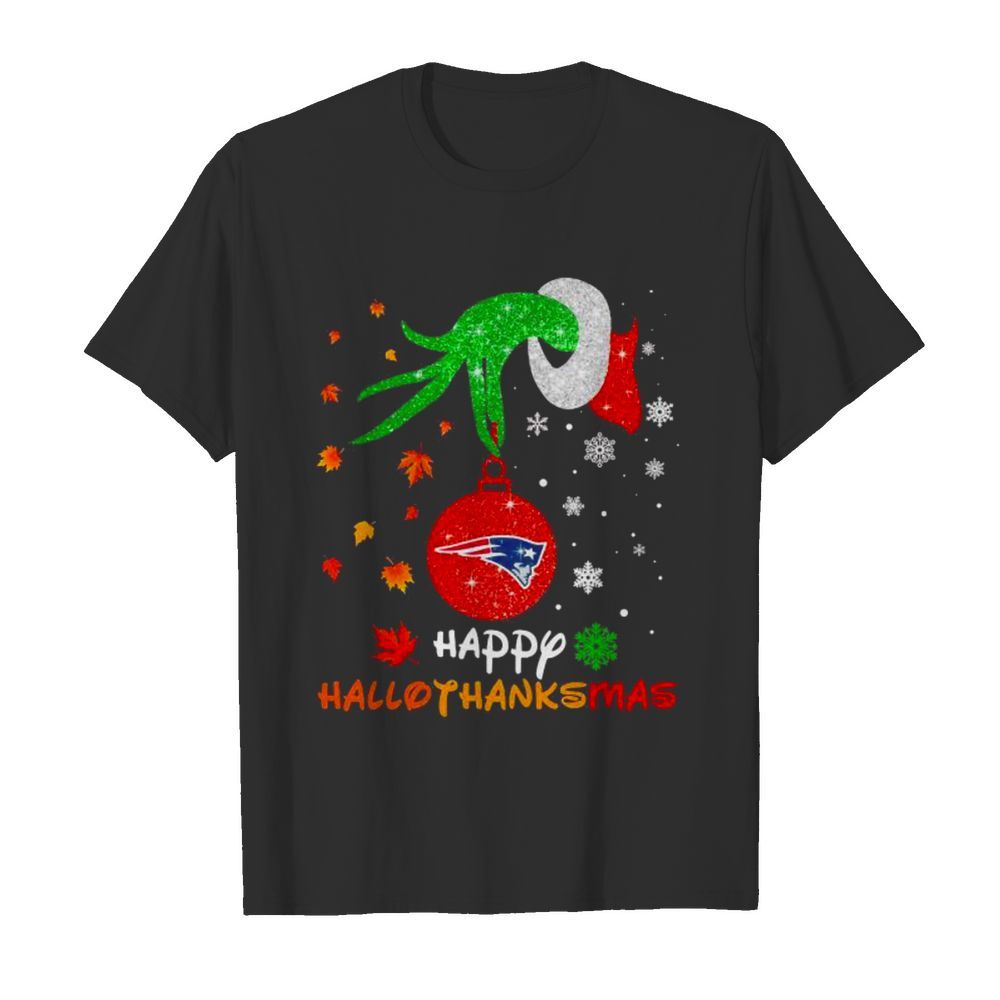 Grinch New england patriots head happy hallothanksmas shirt