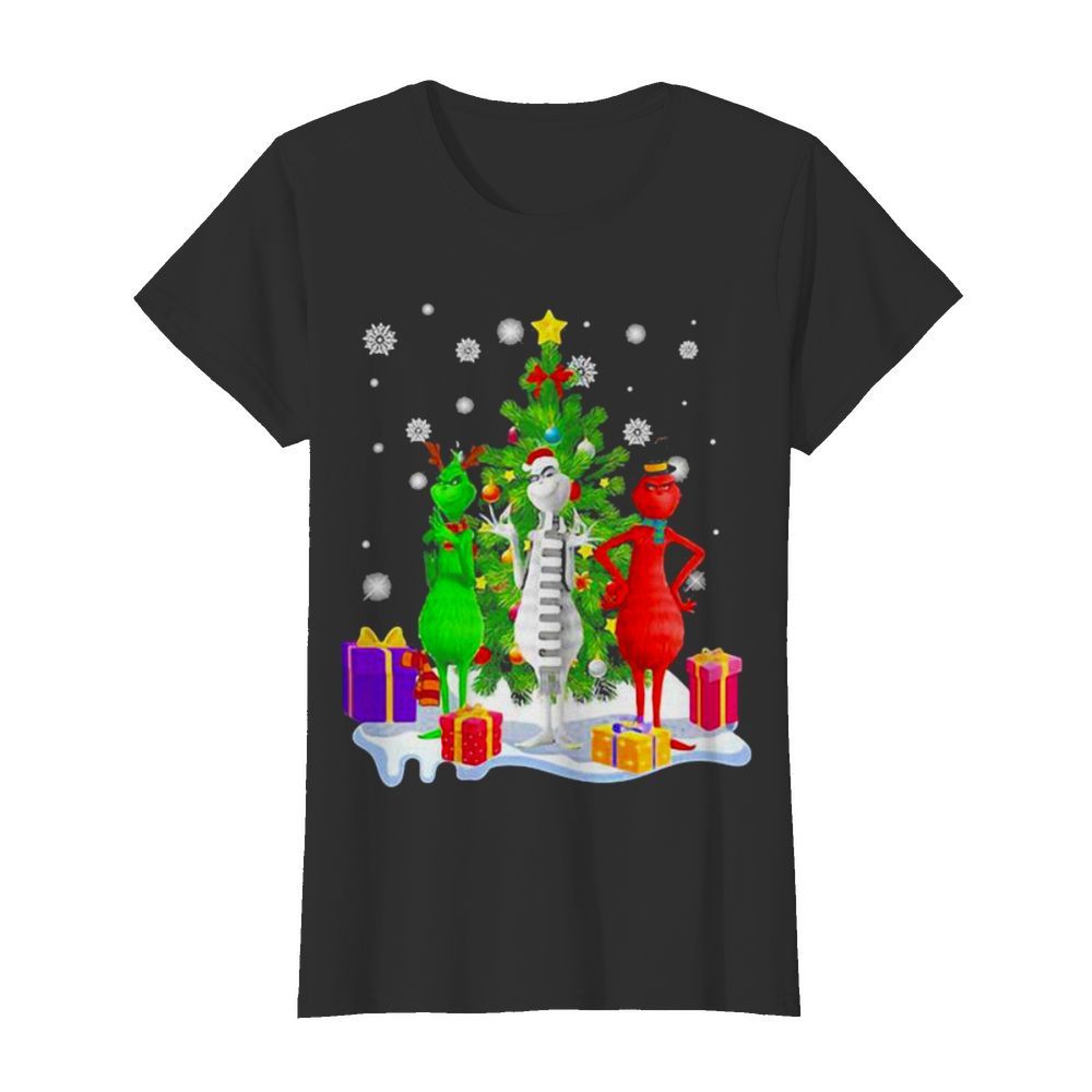 Grinch Red White Christmastree Merry Xmas  Classic Women's T-shirt