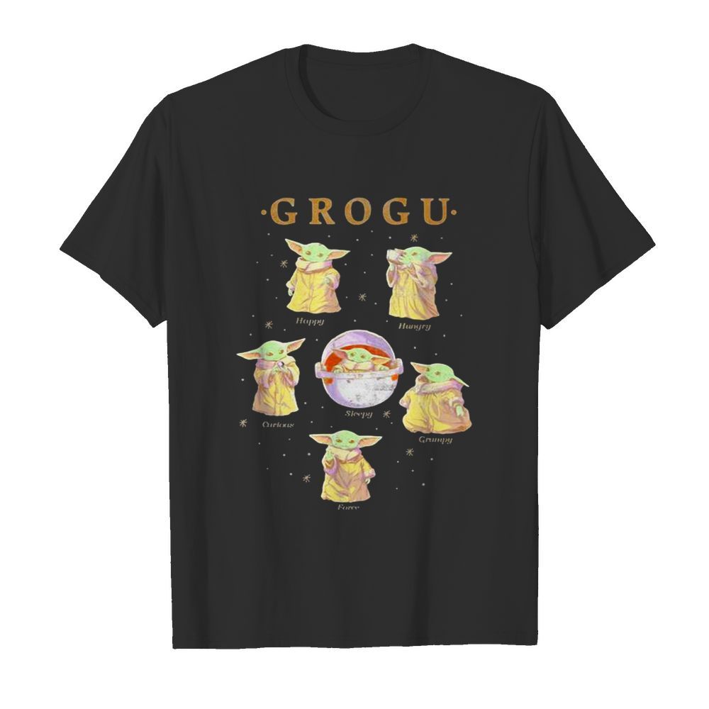 Grogu Baby Yoda Happy Petro Sleepy Hungry shirt