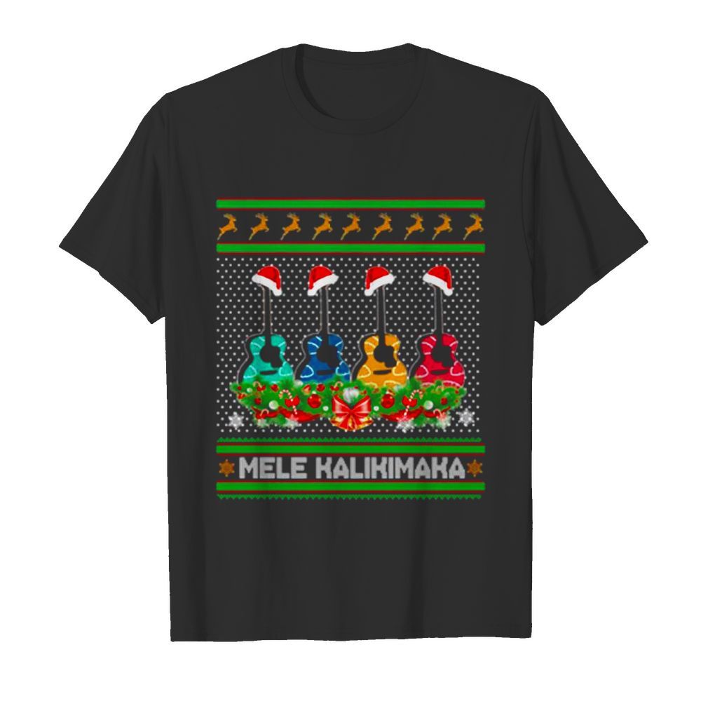 Guitar Mele Kalikimaka ugly Christmas shirt