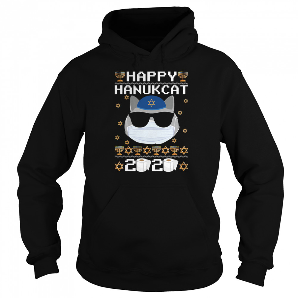 Happy Hanukcat Hanukkah Cat Chanukah Jewish  Unisex Hoodie