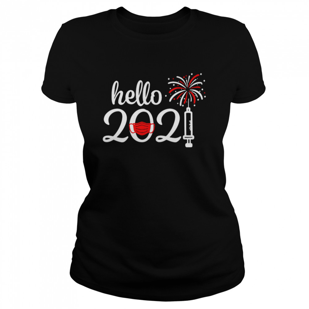 Hello 2021 Face Mask Christmas  Classic Women's T-shirt