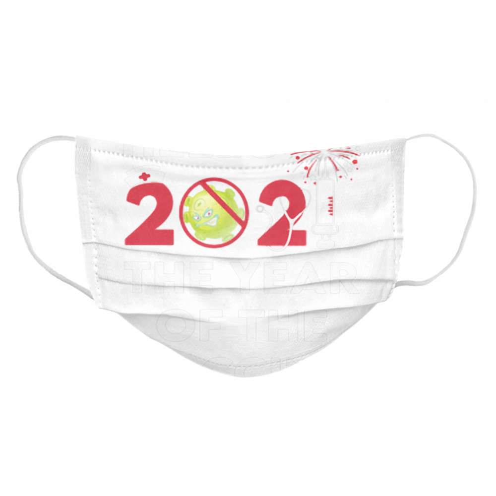 Hello 2021 The Year Of The Vaccine Covid 19 Happy New Year  Cloth Face Mask