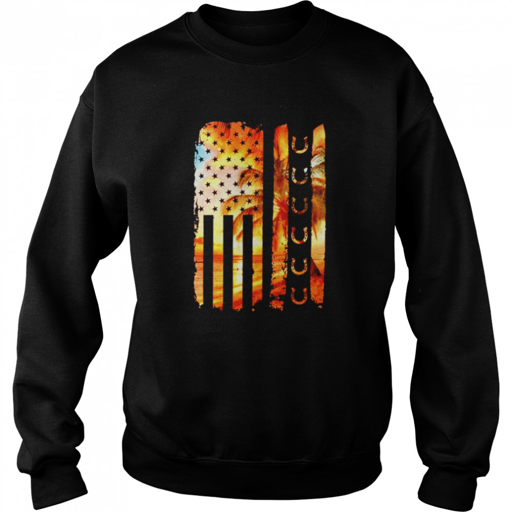 Horse American flag  Unisex Sweatshirt