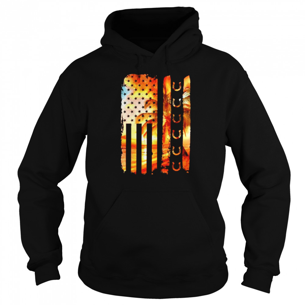 Horse American flag  Unisex Hoodie