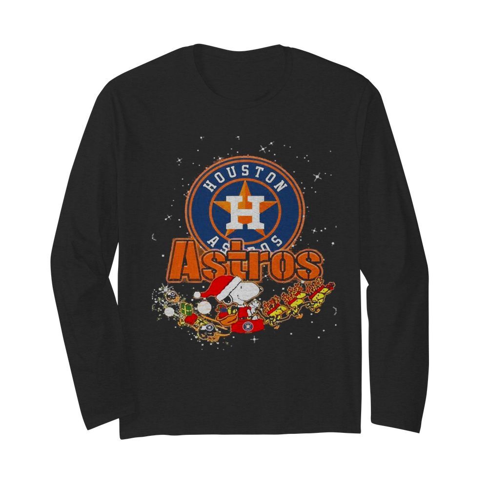 Houston Astros Snoopy Christmas  Long Sleeved T-shirt 