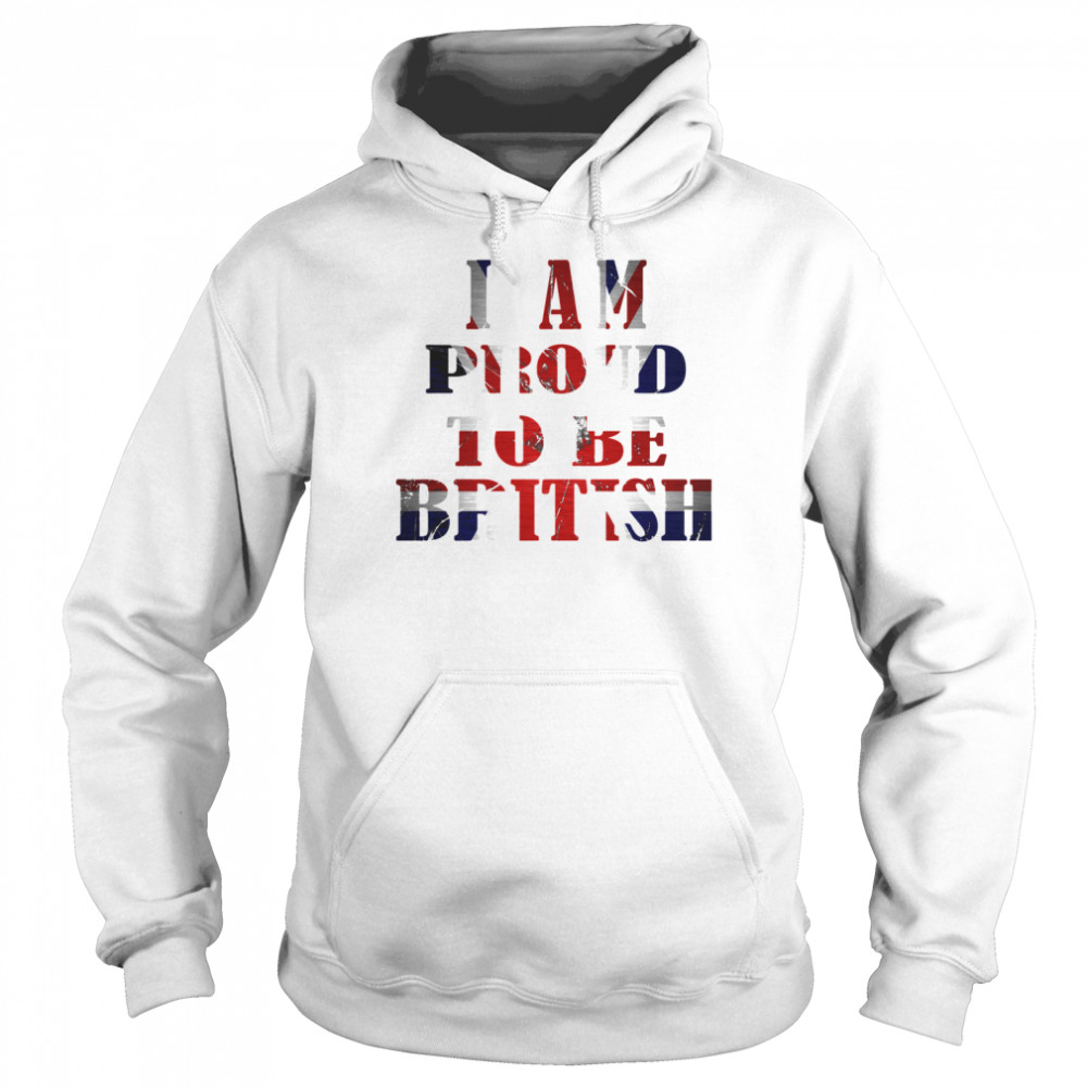 I Am Proud To Be British American Flag  Unisex Hoodie