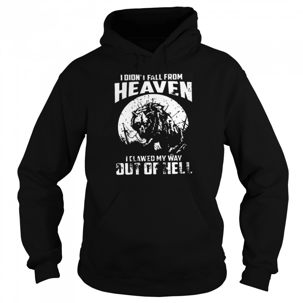 I didnt fall from heaven I clawed my way out of hell  Unisex Hoodie