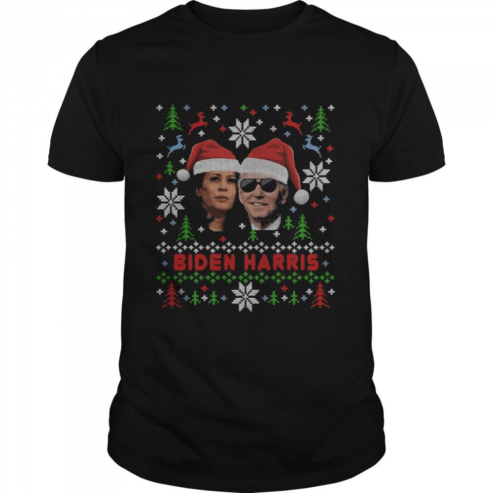 Joe Biden And Kamala Harris Wear Hat Santa Claus Merry Xmas shirt