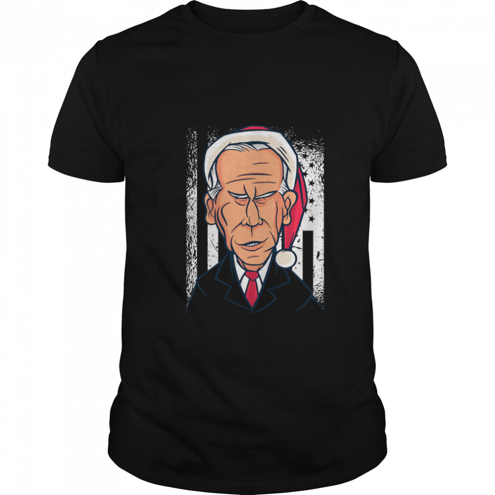 Joe Biden Christmas Wear Santa Hat American Flag shirt