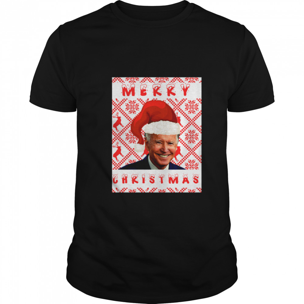 Joe Biden Merry Christmas Wear Santa Hat shirt