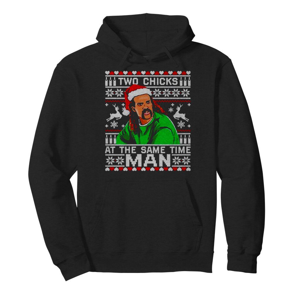 Joe Exotic Santa Two chicks at the same time Christmas  Unisex Hoodie