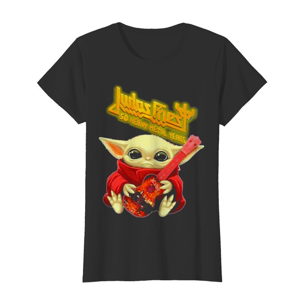 Judas Priest To Play 50 Heavy Metal Years Yoda Guitar  Classic Women's T-shirt