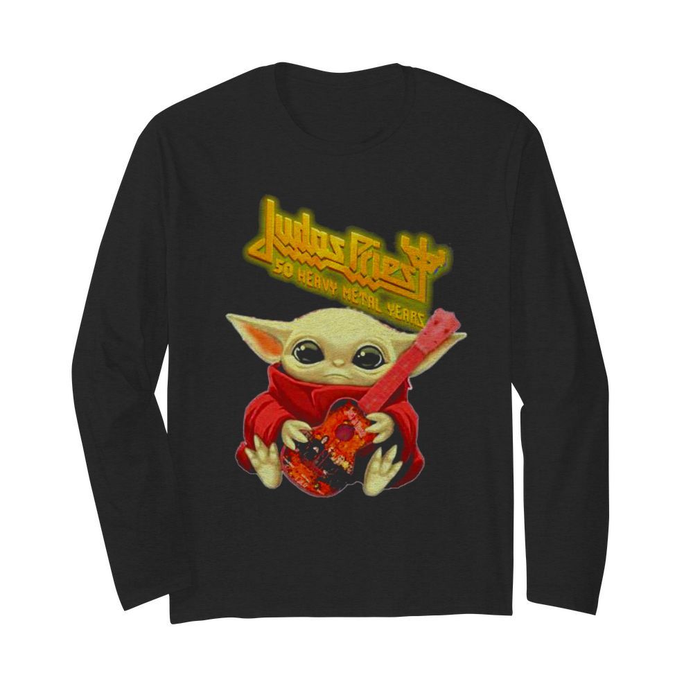 Judas Priest To Play 50 Heavy Metal Years Yoda Guitar  Long Sleeved T-shirt 