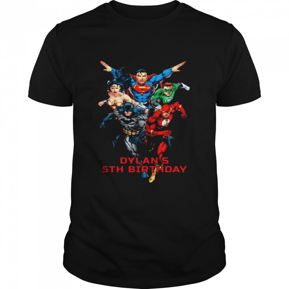 Justice League Birthday Dylans 5th Birthday  Classic Men's T-shirt