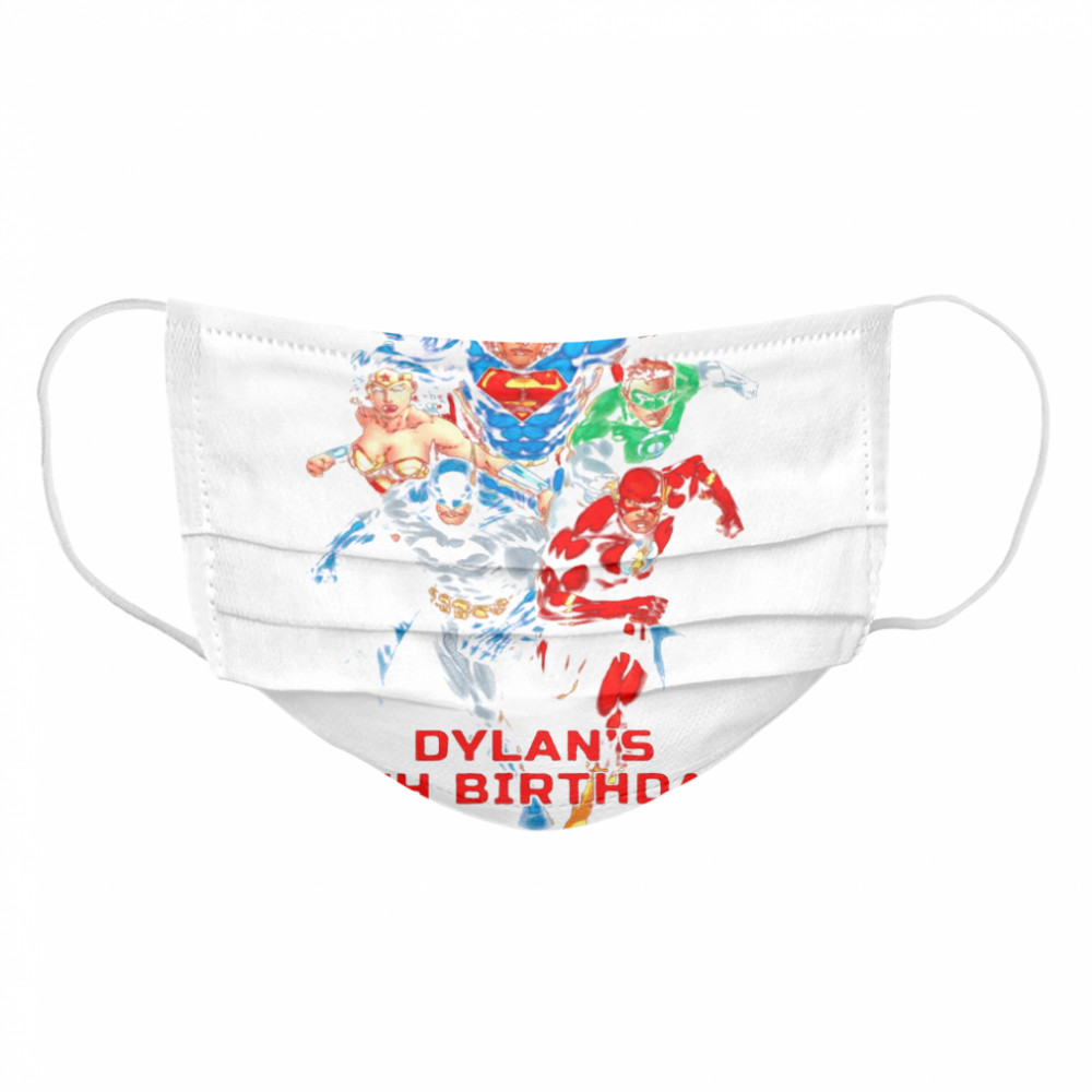 Justice League Birthday Dylans 5th Birthday  Cloth Face Mask