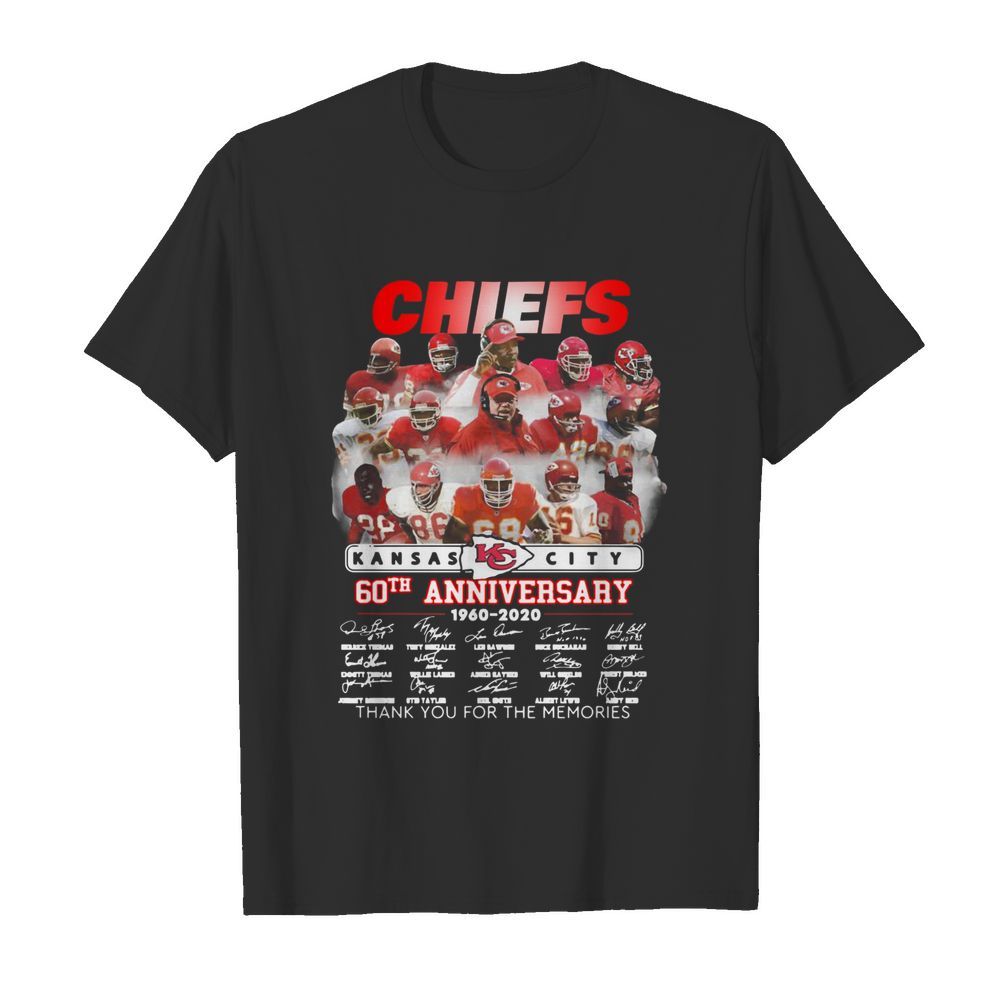 Kansas City Chiefs 60th Anniversary 1960 2020 Thank You For The Memories Signatures shirt