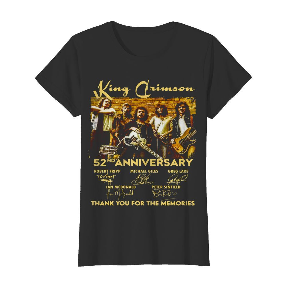 King Crimson 52nd Anniversary Thank You For The Memories Signatures  Classic Women's T-shirt