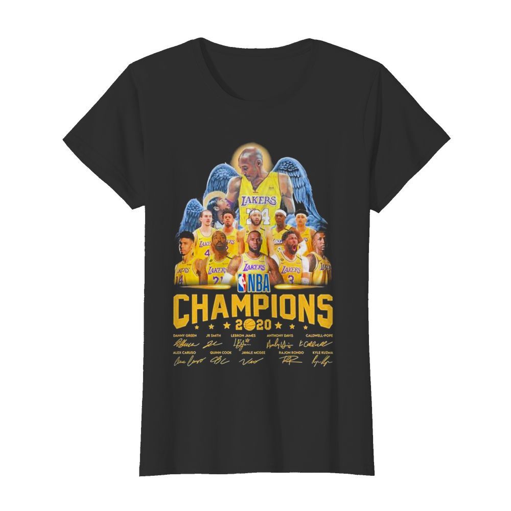 Kobe Bryant Angel Los Angeles Lakers player NBA Champions 2020 signatures  Classic Women's T-shirt