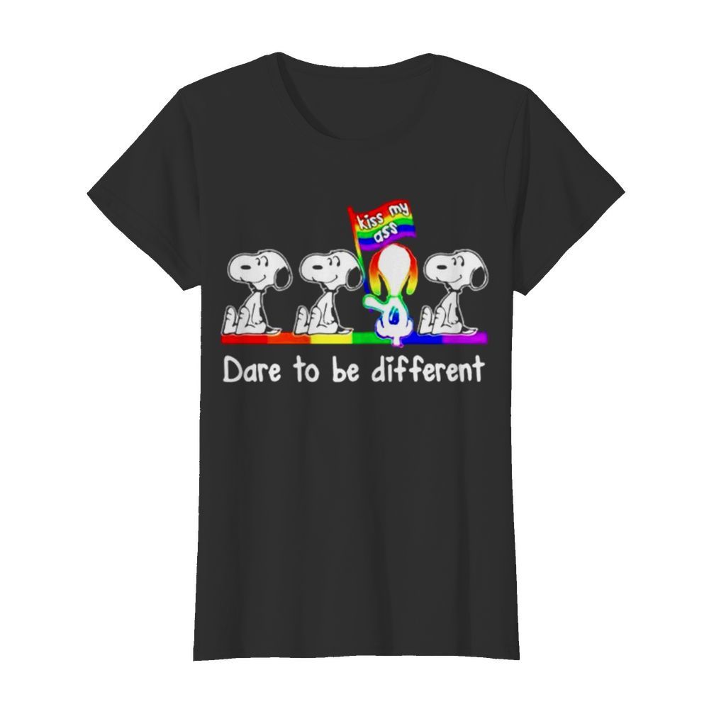 LGBT Pride Snoopy kiss my ass dare to be different  Classic Women's T-shirt