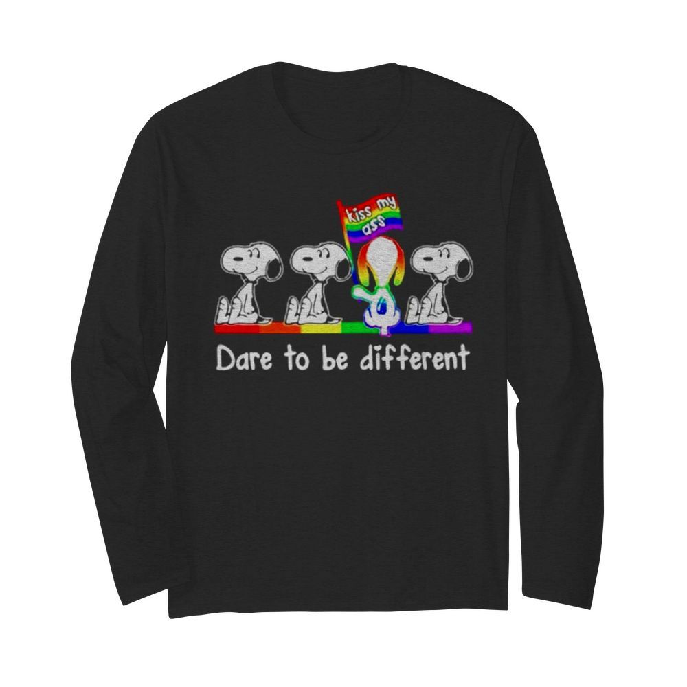 LGBT Pride Snoopy kiss my ass dare to be different  Long Sleeved T-shirt 