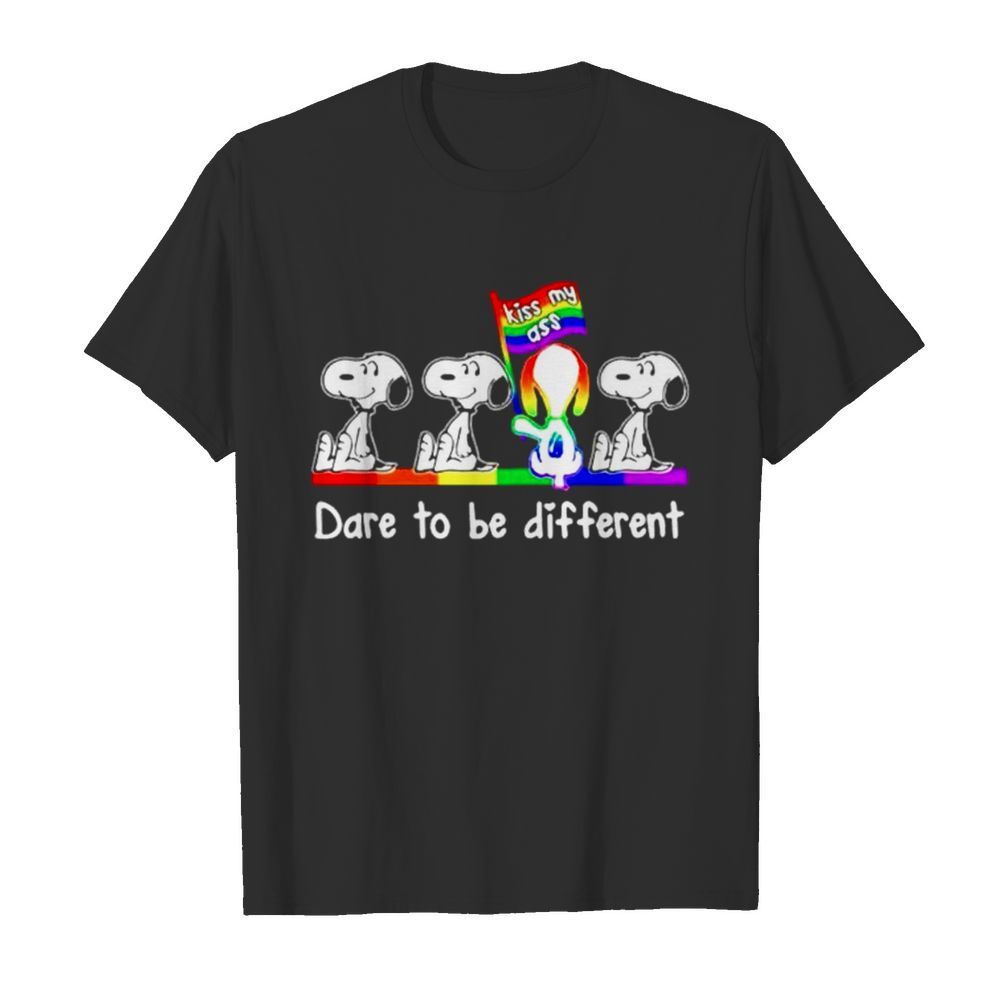 LGBT Pride Snoopy kiss my ass dare to be different  Classic Men's T-shirt