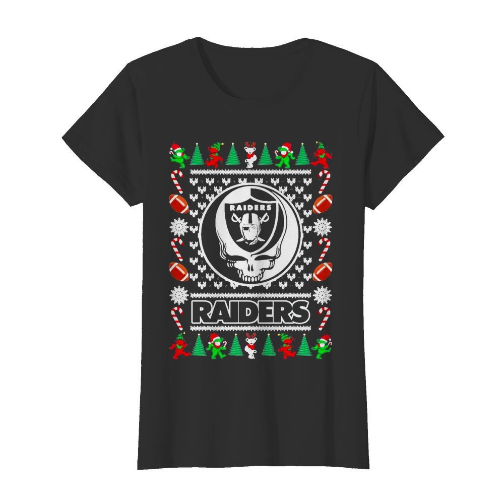 Las vegas raiders grateful dead ugly christmas  Classic Women's T-shirt