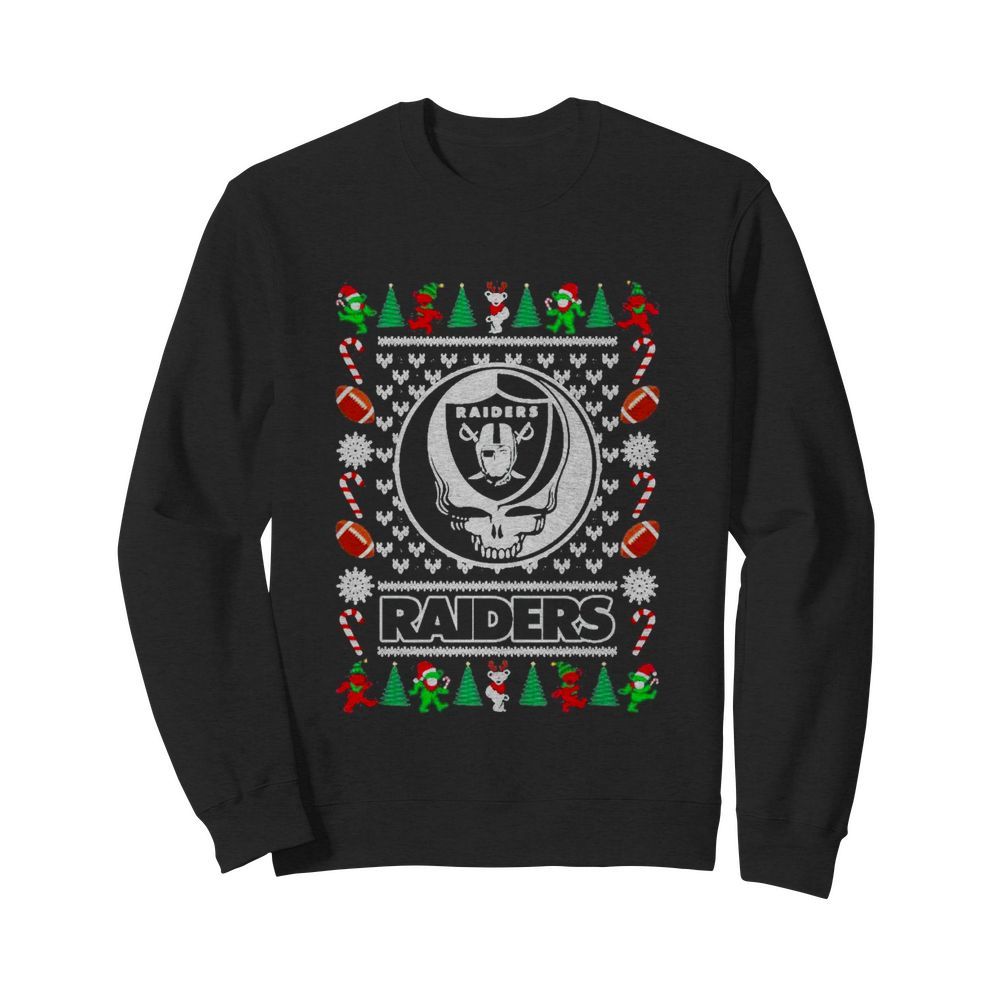 Las vegas raiders grateful dead ugly christmas  Unisex Sweatshirt