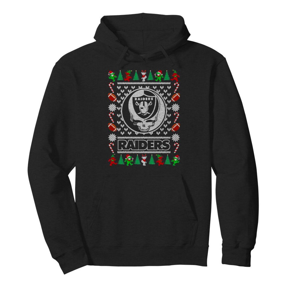 Las vegas raiders grateful dead ugly christmas  Unisex Hoodie