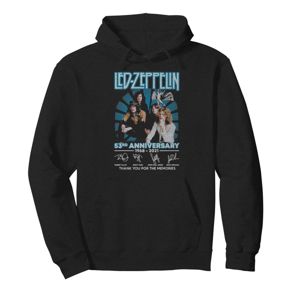 Led-Zeppelin 53rd Anniversary 1968 2021 Thank You For The Memories Signature  Unisex Hoodie