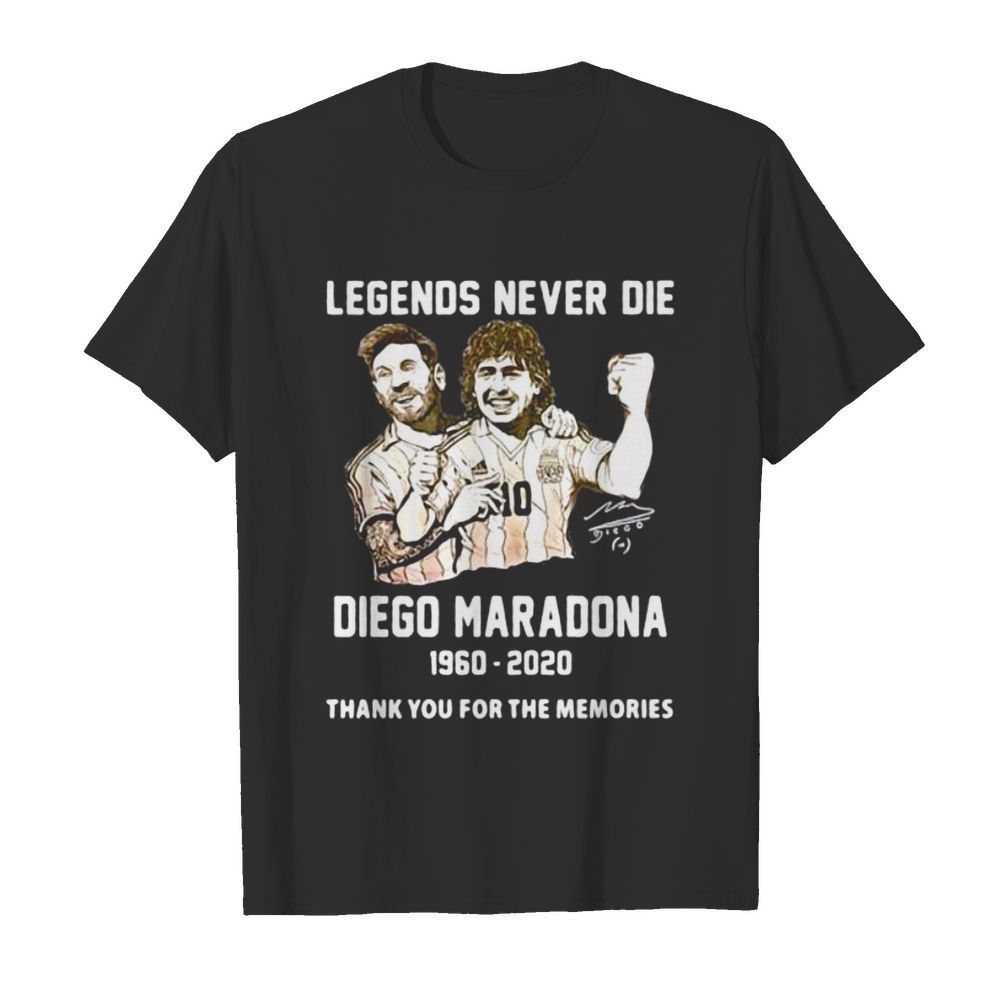 Legends Never Die Diego Maradona Thank You For The Memories Football  Classic Men's T-shirt