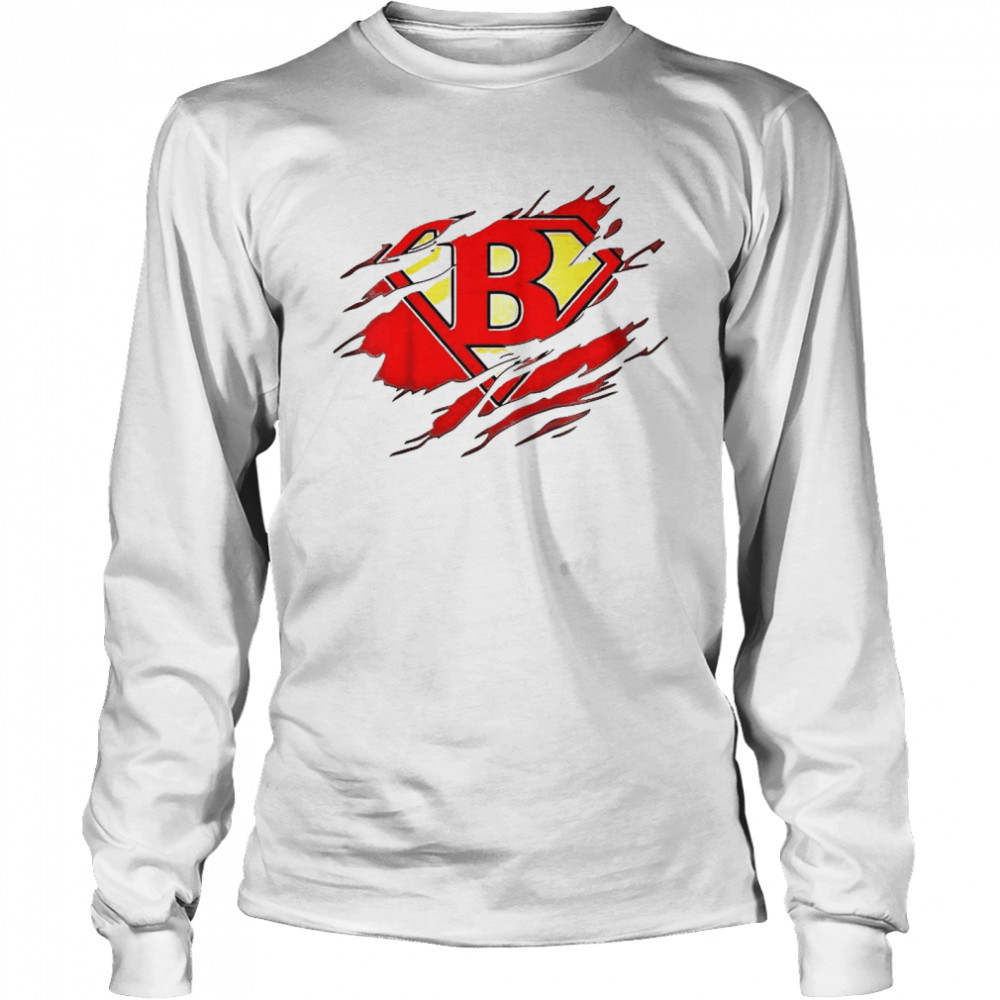 Letter B Name Super Hero Accessories  Long Sleeved T-shirt