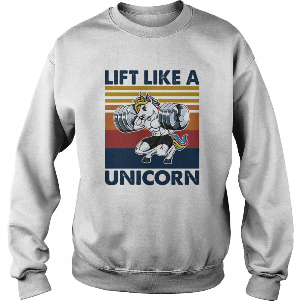 Lift Like A Unicorn Weightlifting Vintage  Unisex Sweatshirt