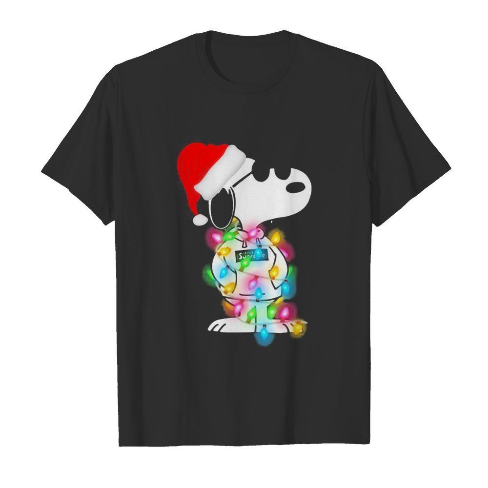 Lights Wrap Around Snoopy Hat Santa Christmas  Classic Men's T-shirt