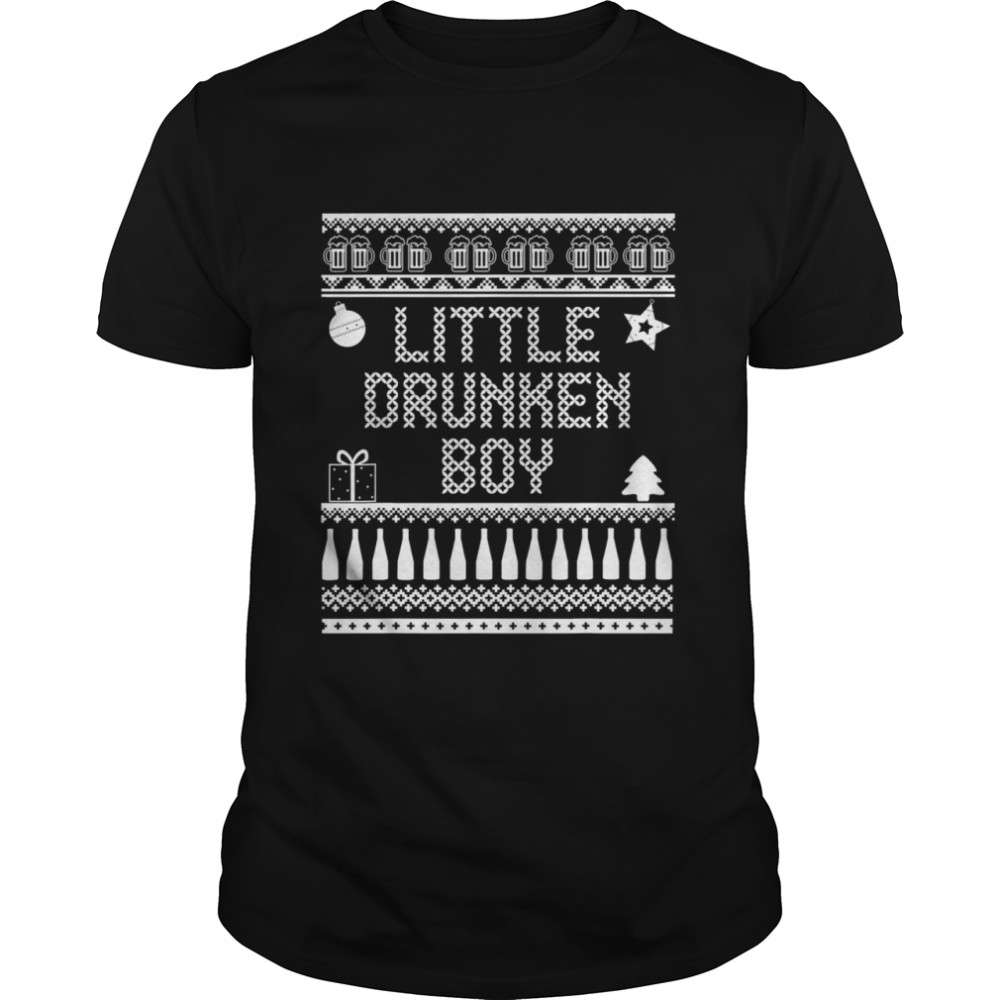 Little Drummer Christmas Parody Little Drunken Boy  Classic Men's T-shirt