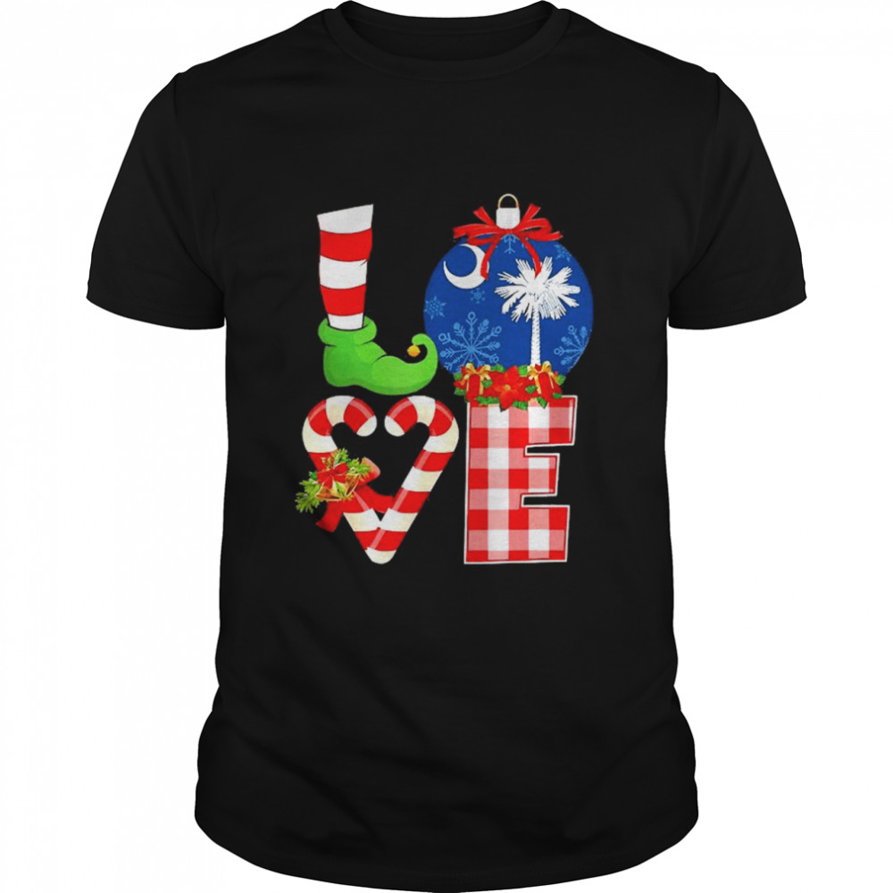 Love flag of South Carolina Christmas shirt