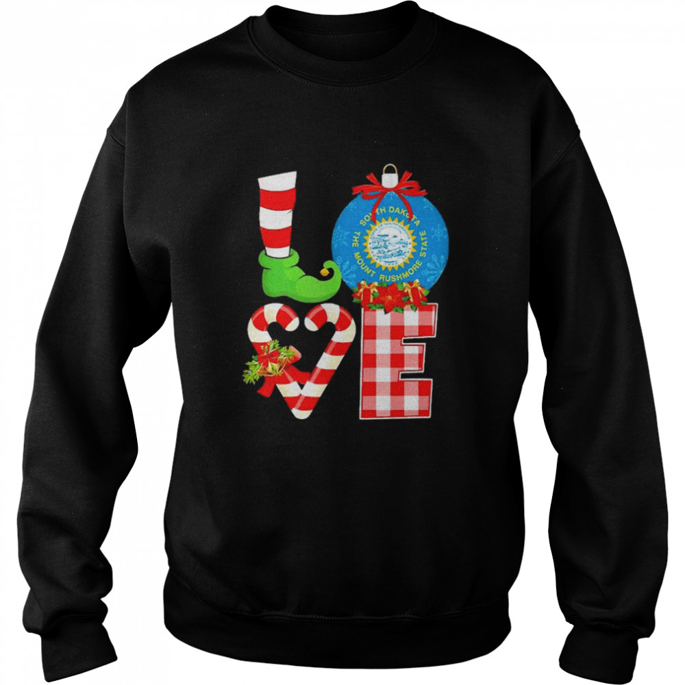 Love flag of South Dakota State Christmas  Unisex Sweatshirt