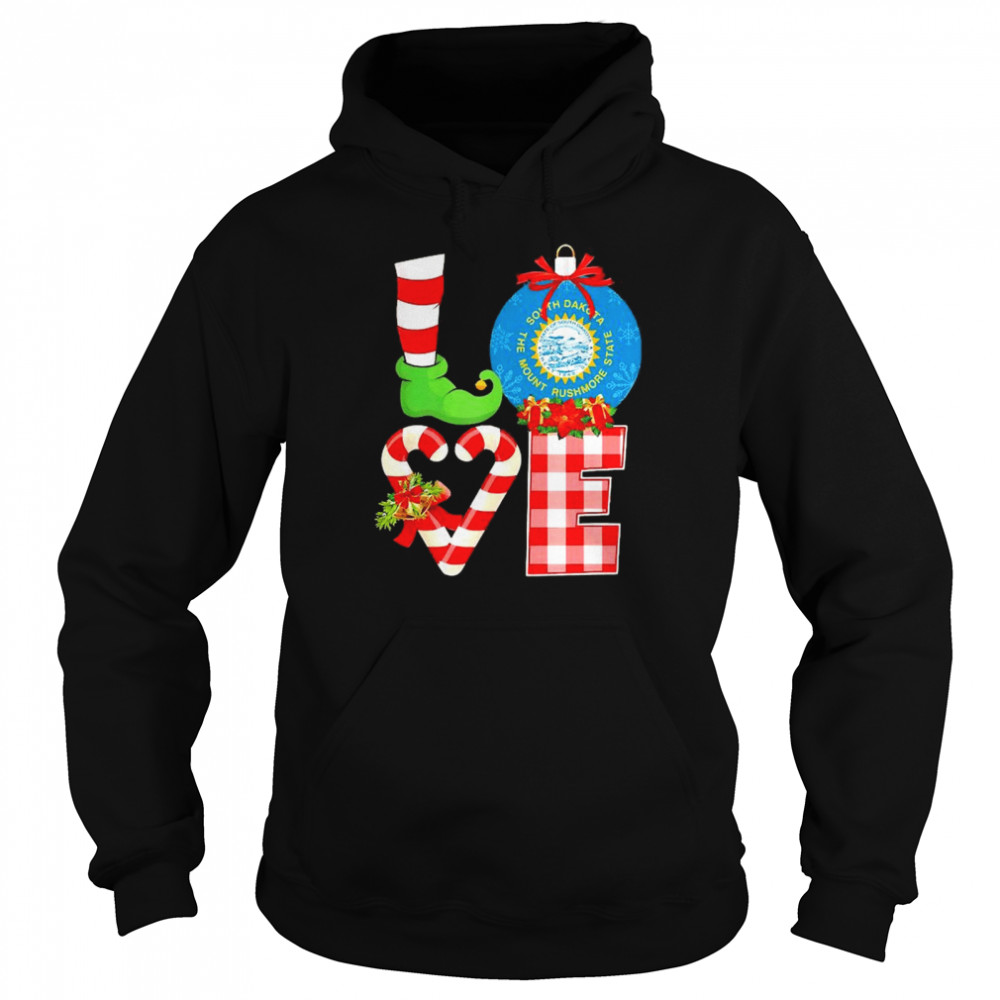 Love flag of South Dakota State Christmas  Unisex Hoodie