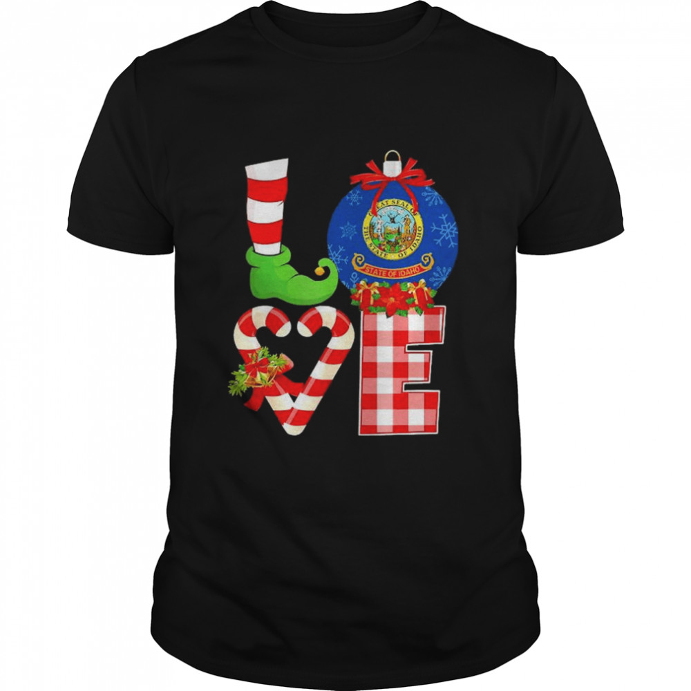 Love flag of State Of Idaho Christmas shirt