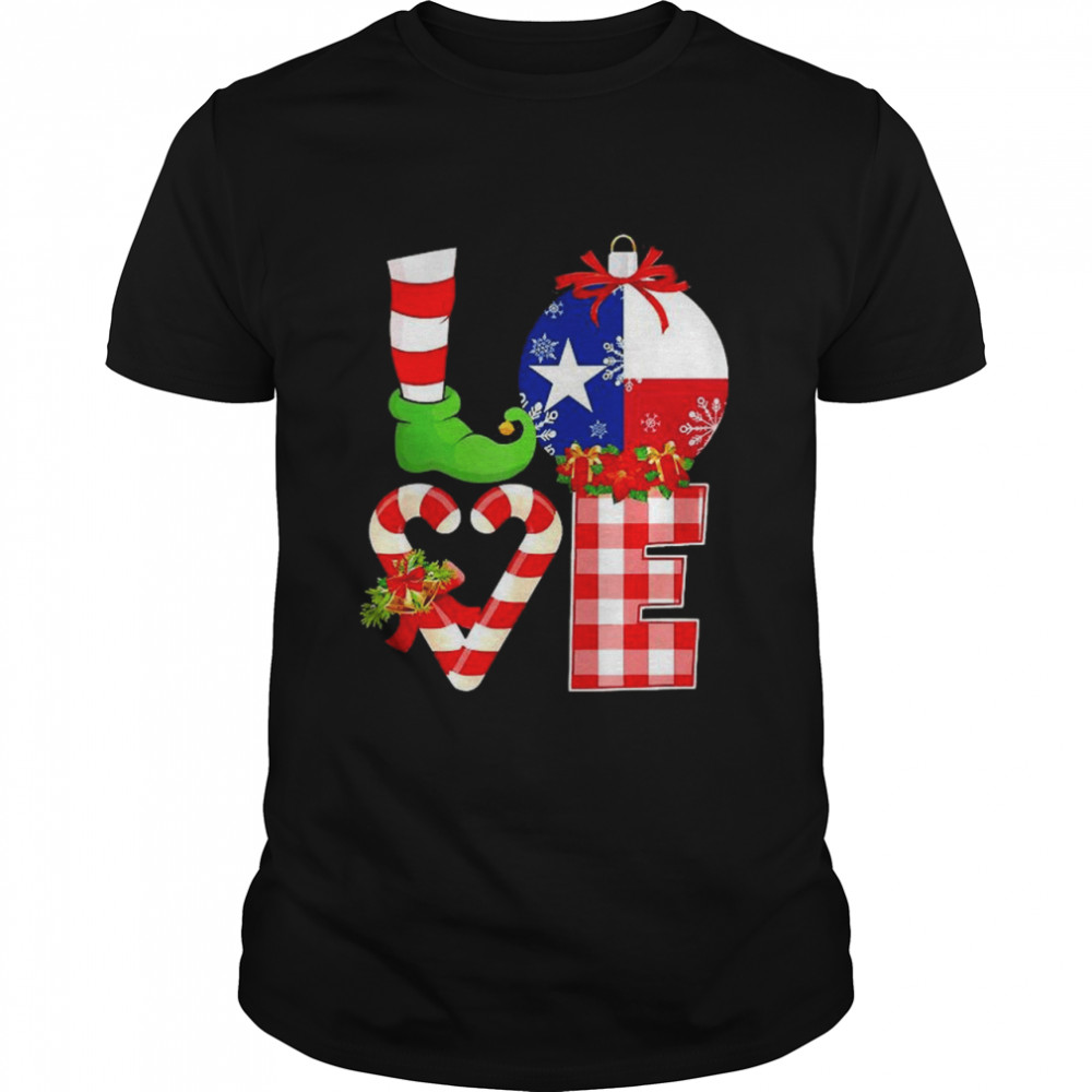 Love flag of Texas Christmas shirt