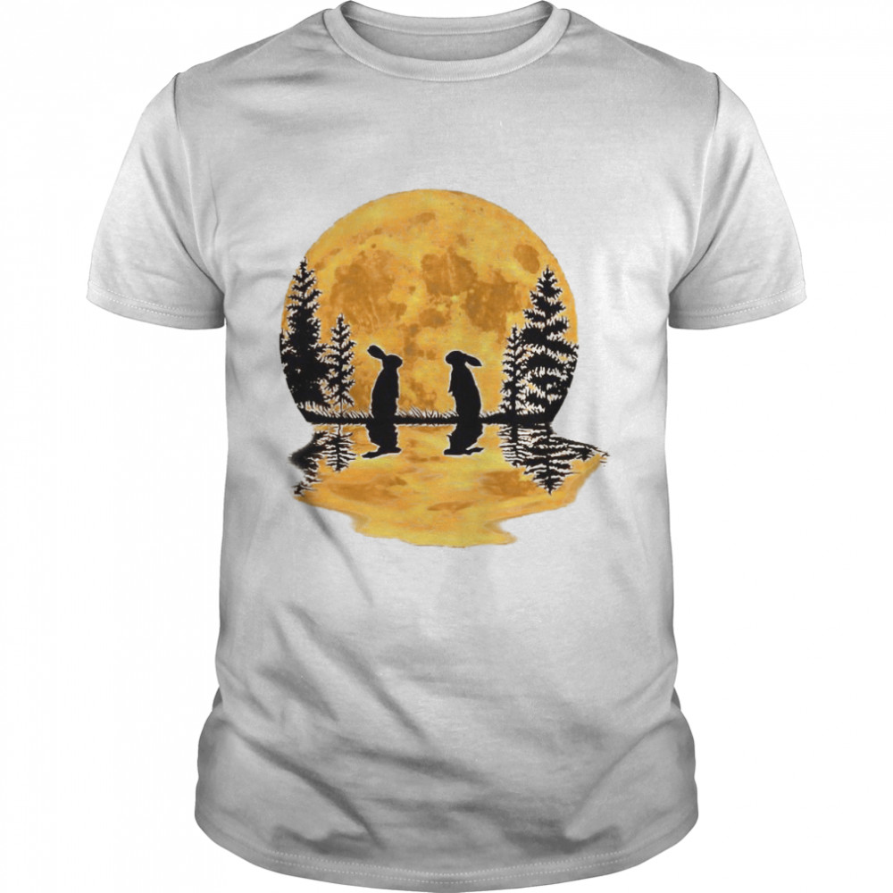 Lovely Bunny Rabbit Rabbits Moon Night Sky Design shirt