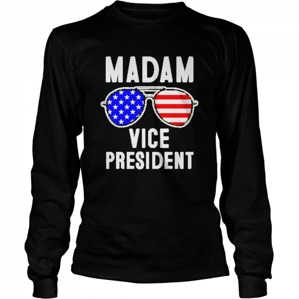 Madam Vice President Glasses American Flag  Long Sleeved T-shirt