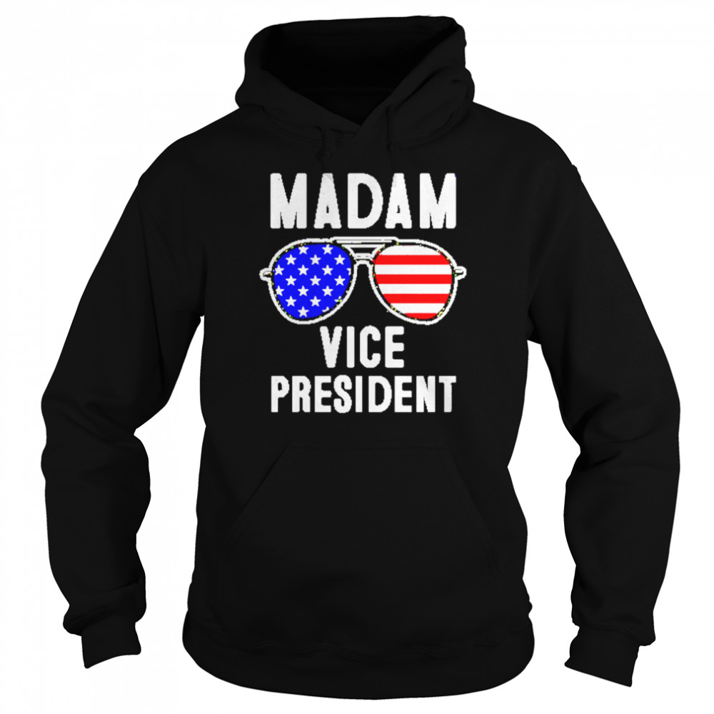 Madam Vice President Glasses American Flag  Unisex Hoodie